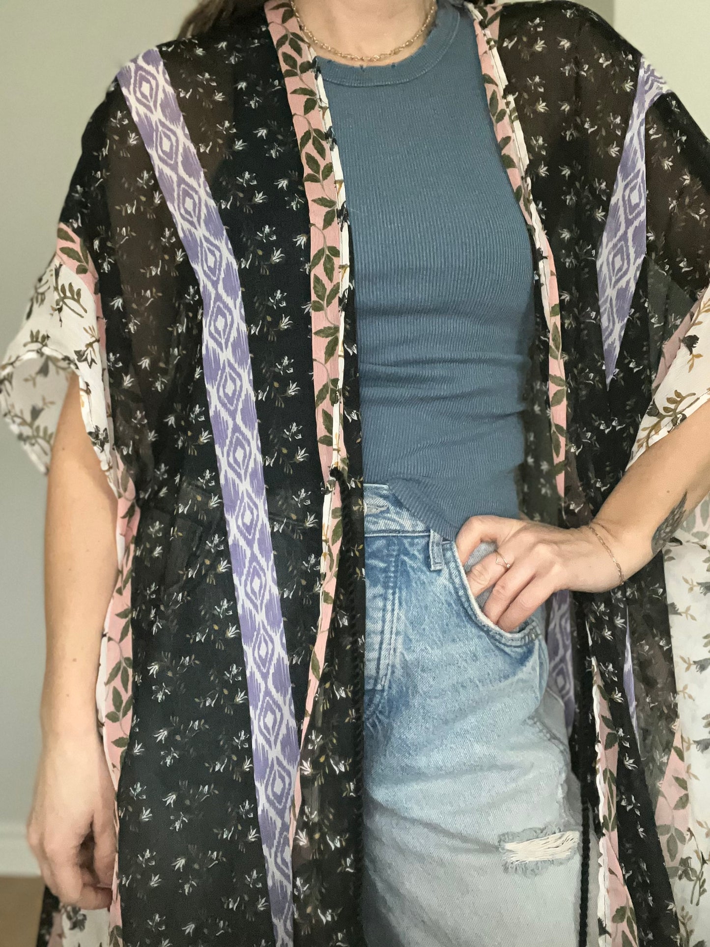 Steve Madden duster with ruffle hem