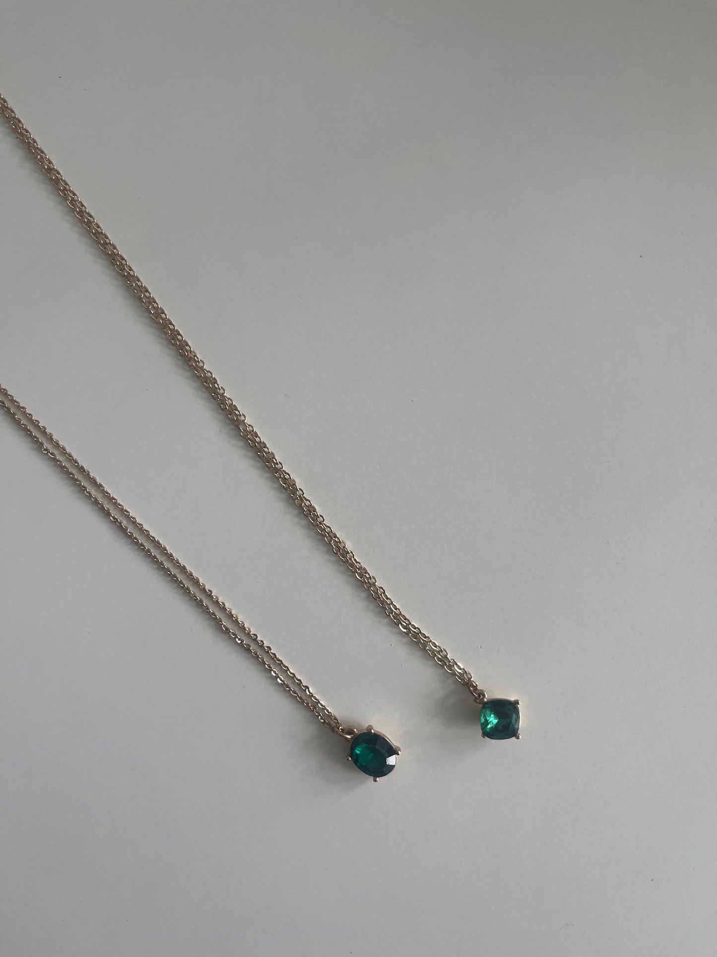 Green emerald & Gold plated necklaces