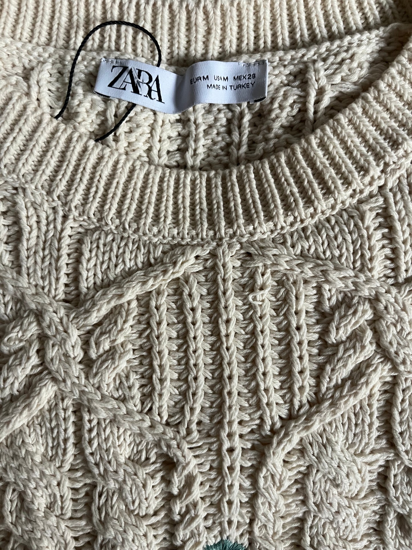 Zara knit floral vest SOZE medium