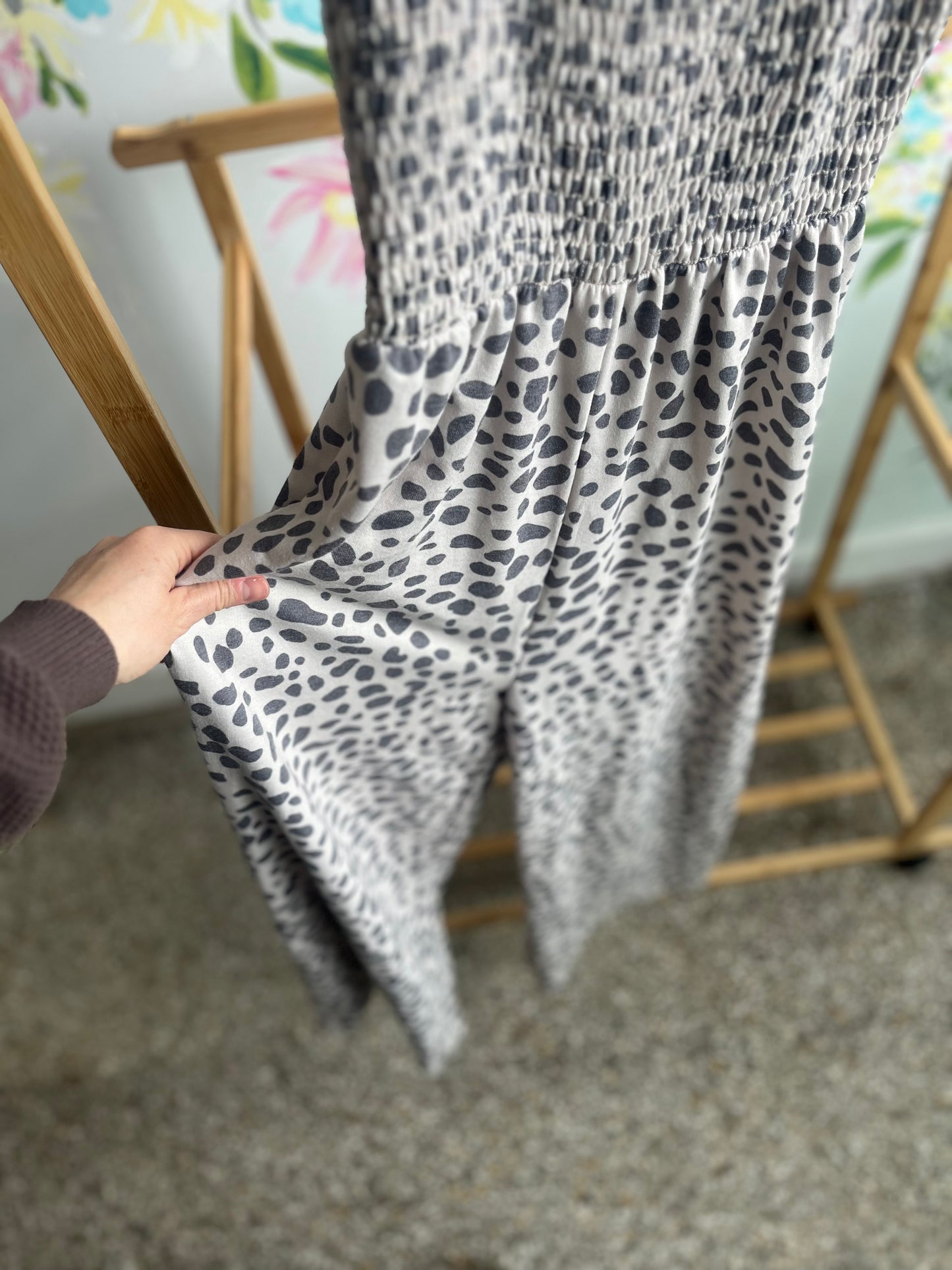 Fantastic Fawn animal print jumpsuit NO SIZE (fits like a small)