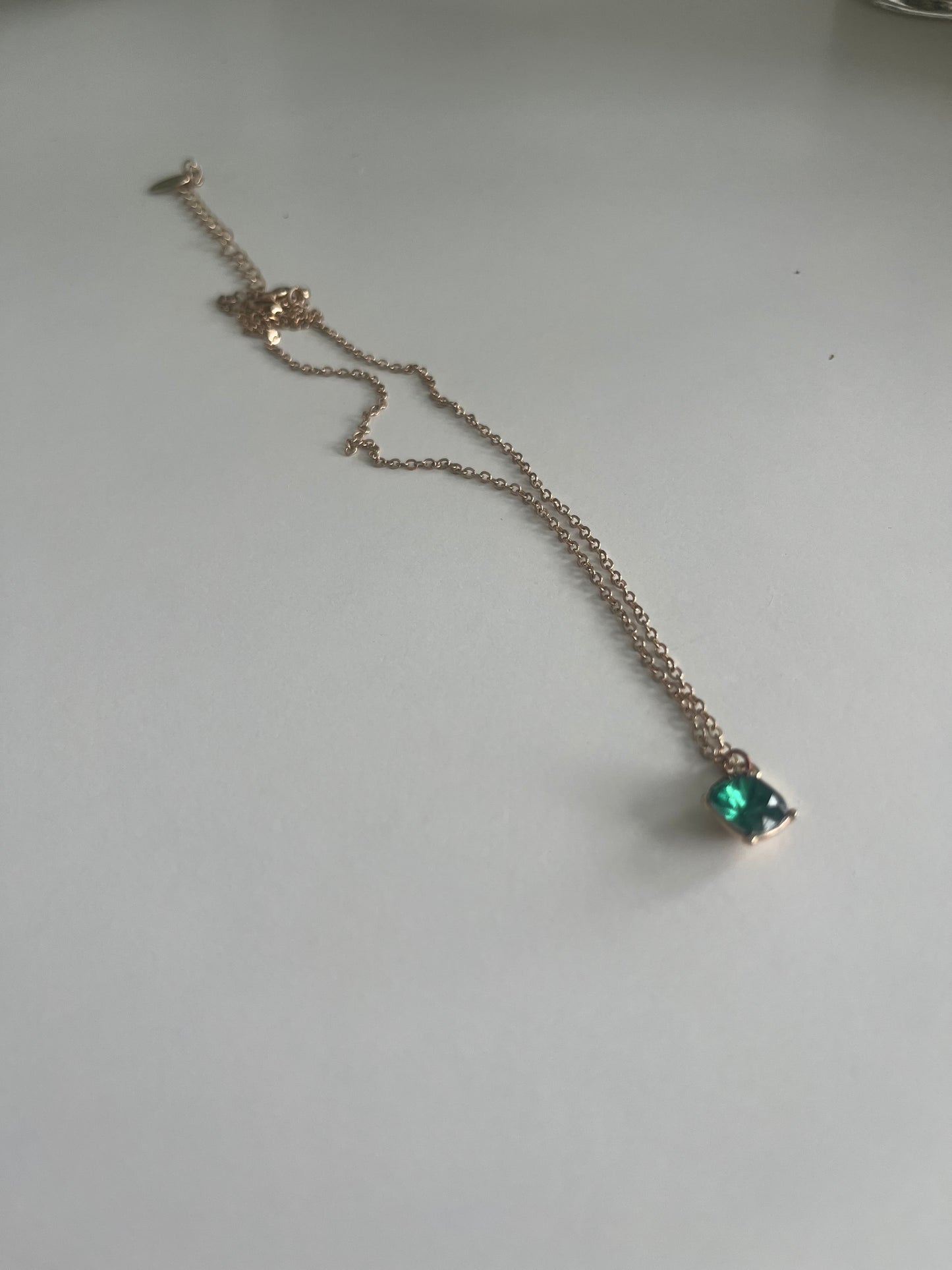 Green emerald & Gold plated necklaces
