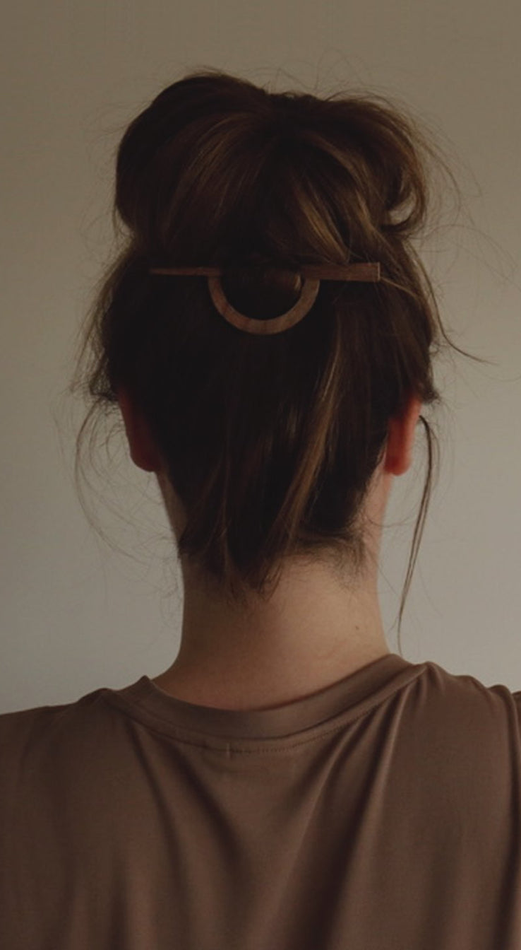 Walnut & Olive wood hair clips