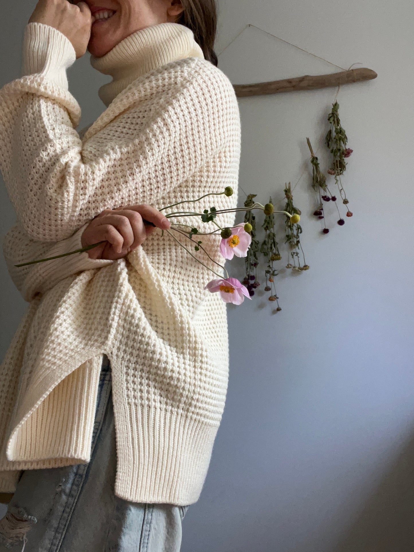 Cowl neck Vero Moda cream sweater SIZE small (larger fit)