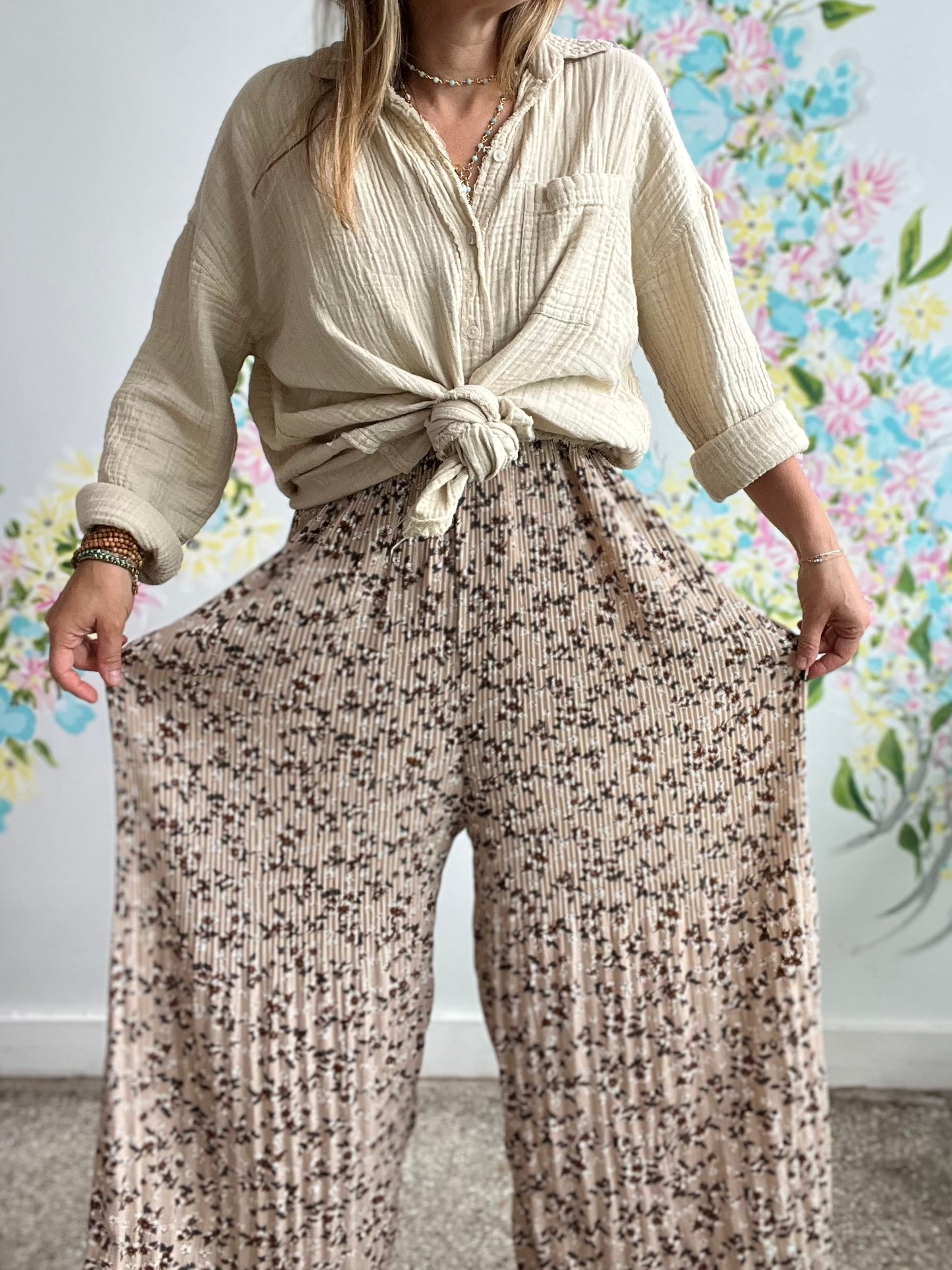 Oak + Fort ONE SIZE (fits small) pleated jumper