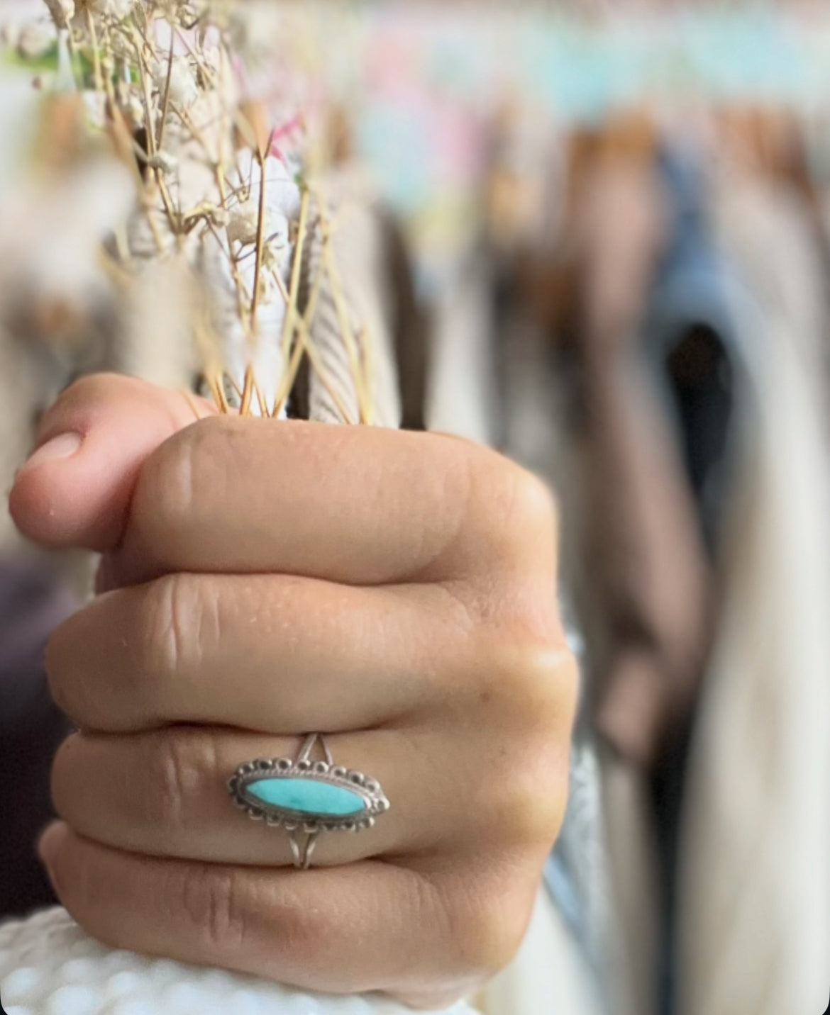 Vintage turquoise ring SIZE 5ish