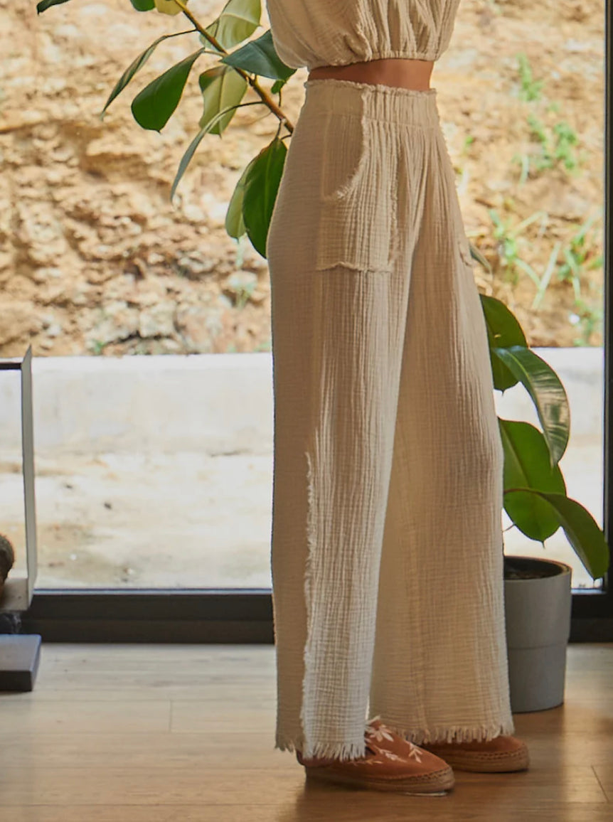 Crinkle Palazzo Pants