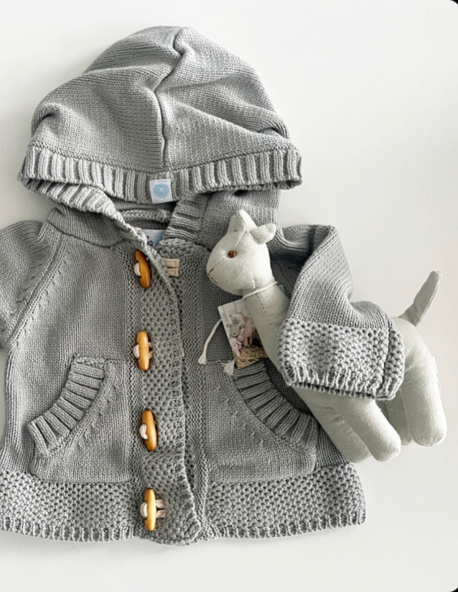 Cotton Toggle Baby Sweater