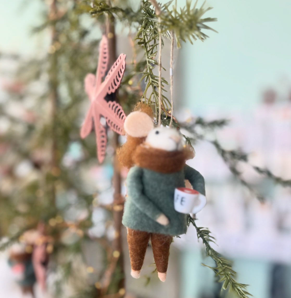 Coffee Lover Mouse Ornament