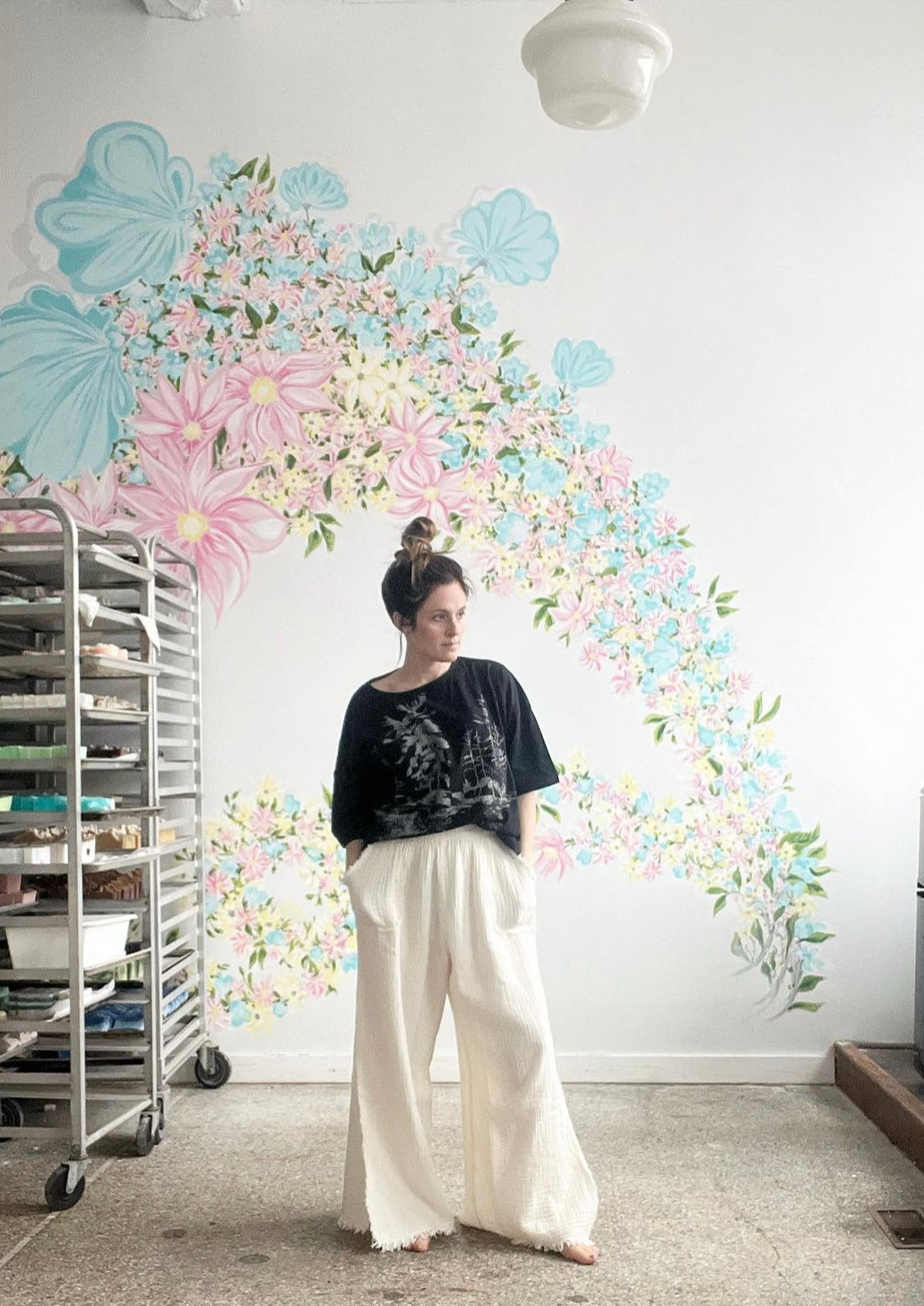 Crinkle Palazzo Pants