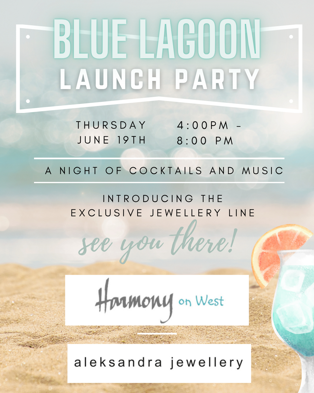 BLUE LAGOON THEMED LAUNCH PARTY June 19th TICKET