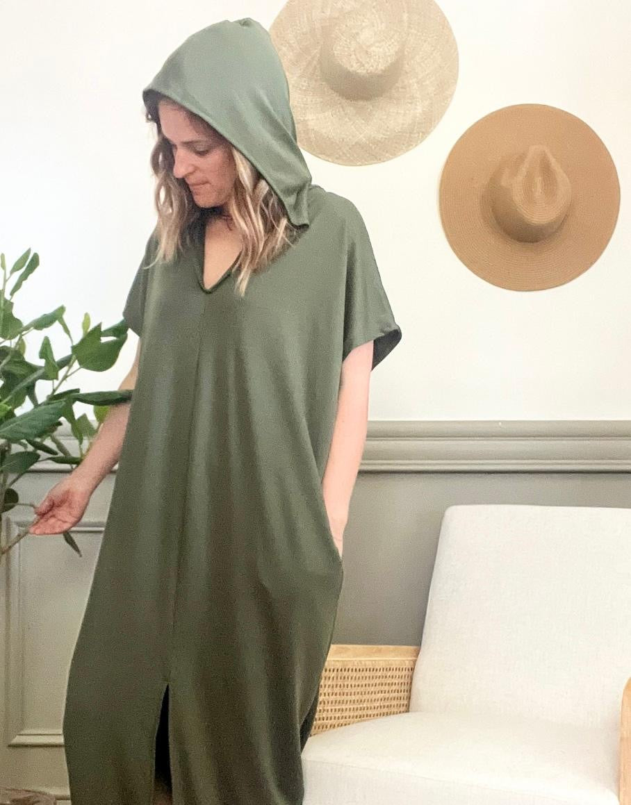 Hooded Green Weekend Dress