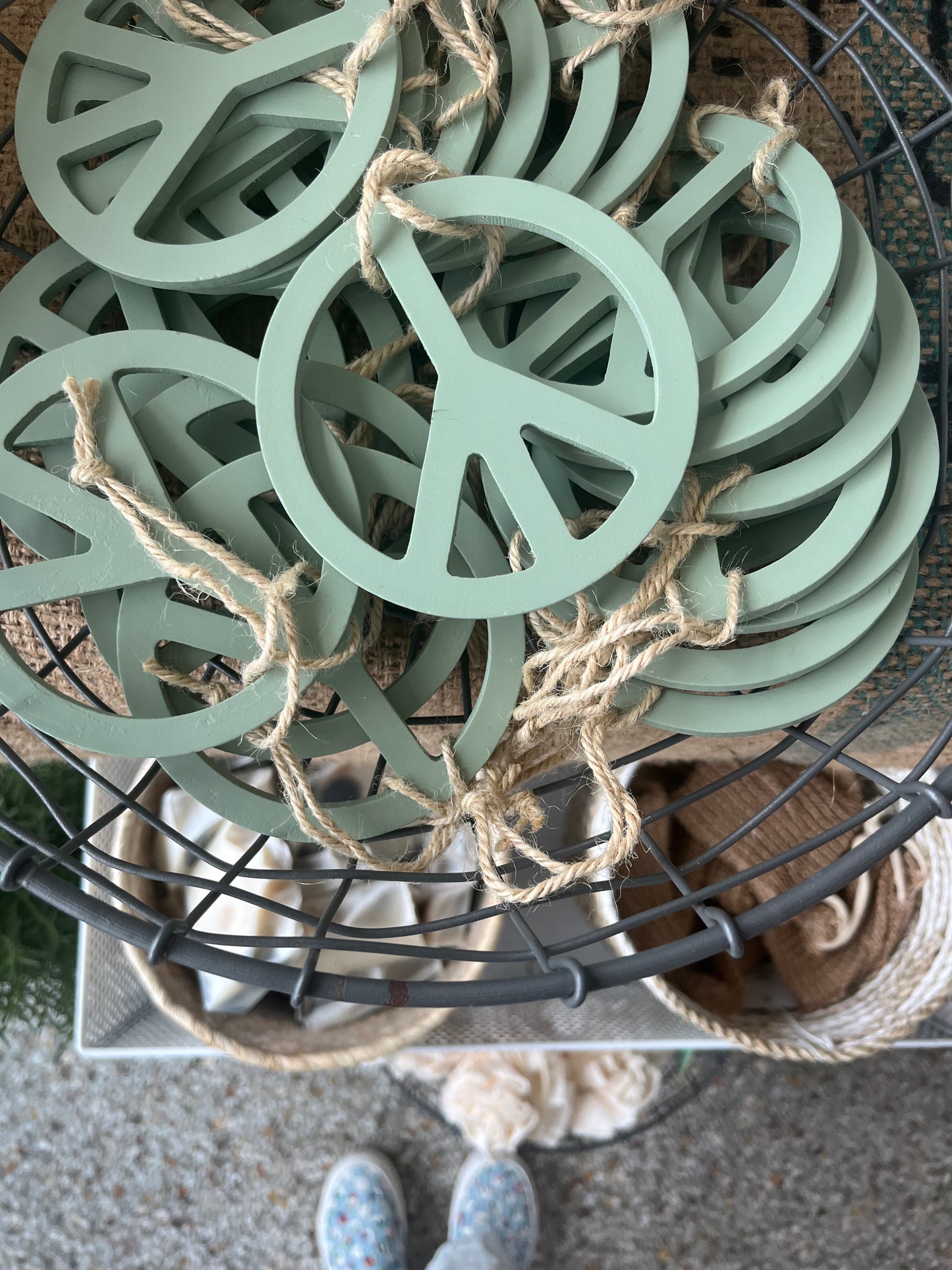 Peace Sign Wooden Ornament