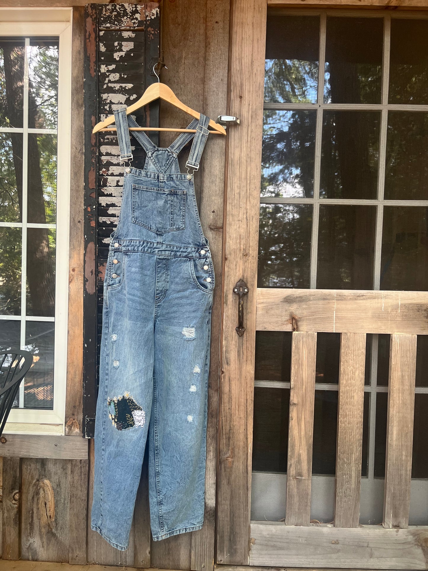Ferns, Heart & Daisies overalls SIZE Small (Aeropostale)