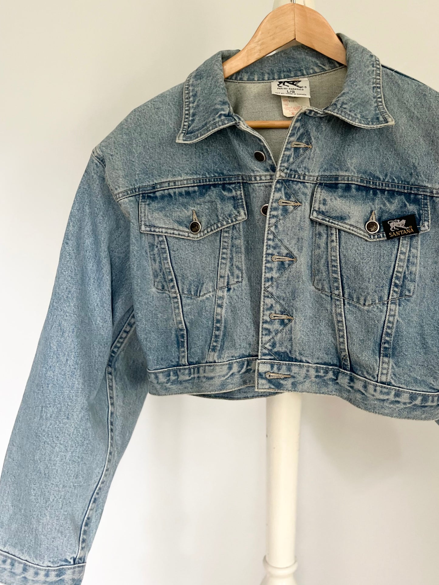 VINTAGE DENIM! Made in Canada Parasuco denim jacket 100% cotton SIZE large