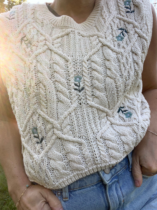Zara knit floral vest SOZE medium