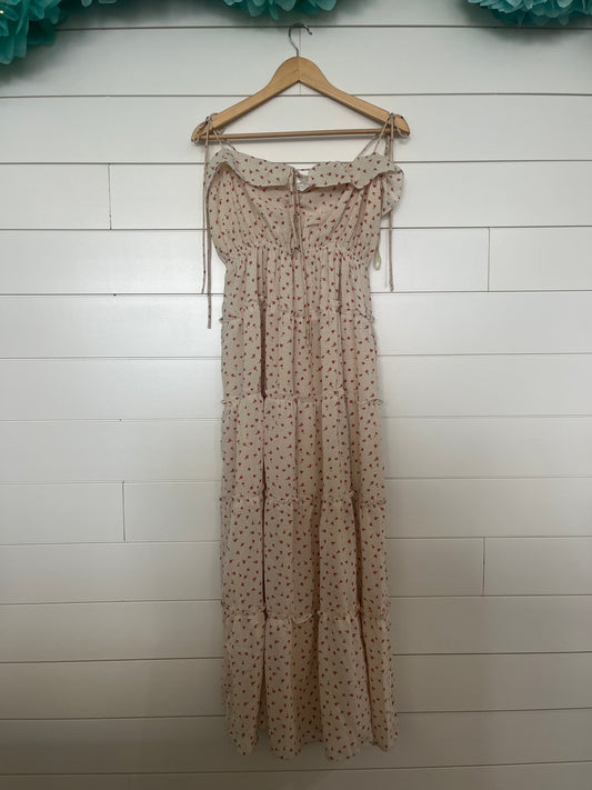 Line and Dot Floral ruffle dress SIZE small