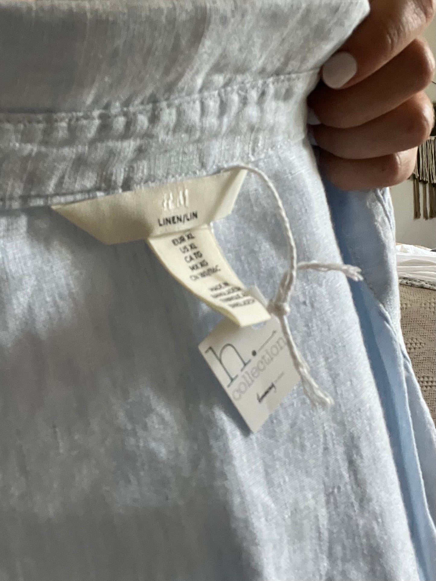 100% linen baby blue shirt SIZE XL