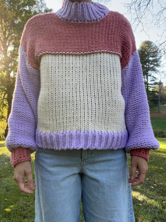 Chunky knit block sweater SIZE XS