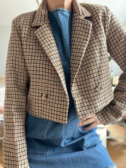 Cropped plaid blazer SIZE small