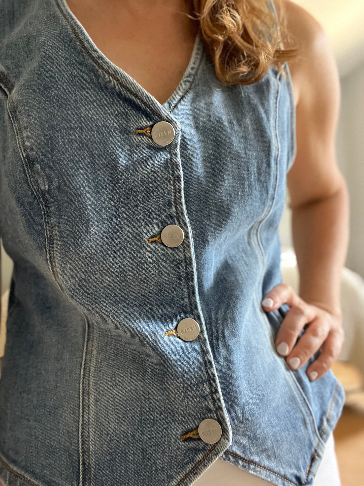 RISEN denim vest SIZE small