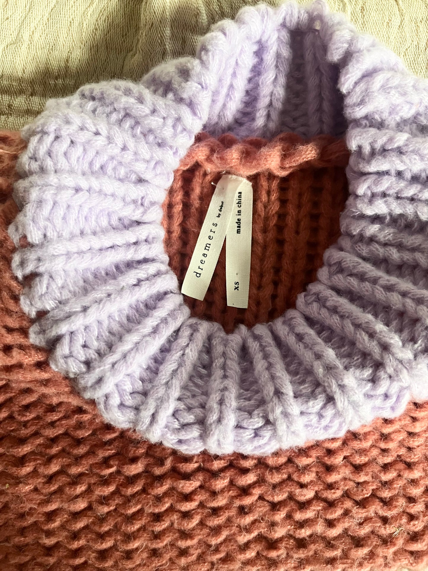 Chunky knit block sweater SIZE XS