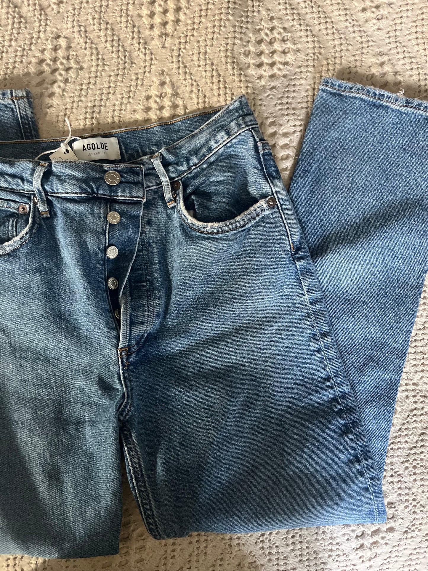 AGOLDE timeless straight leg button up jeans SIZE 27