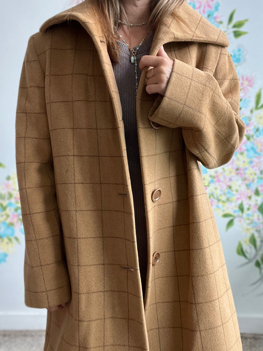 Vintage Mallia Lambswool and Angora trench coat SIZE 10