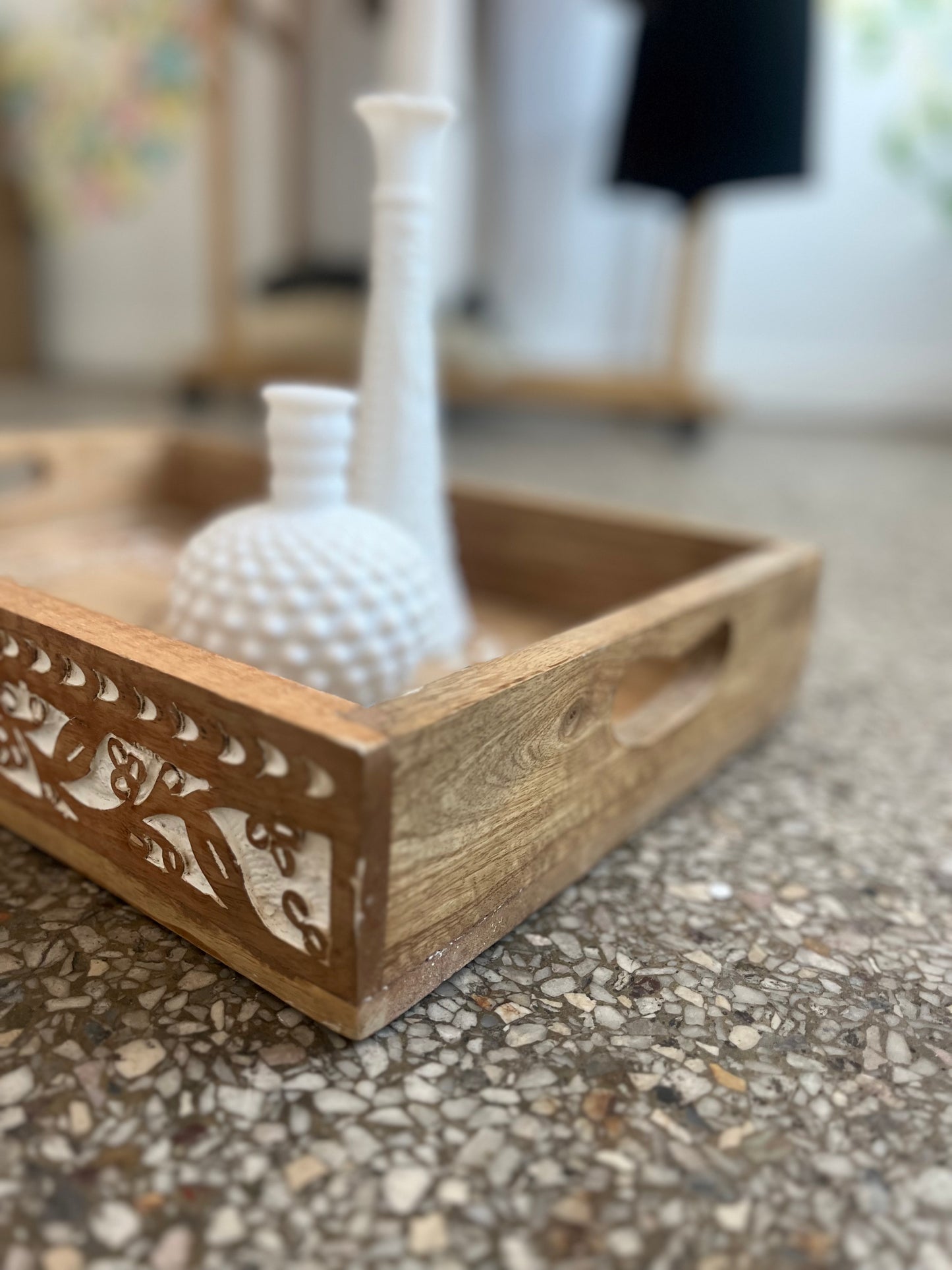 Solid Wooden tray (small stain in centre that can easily be covered up!)
