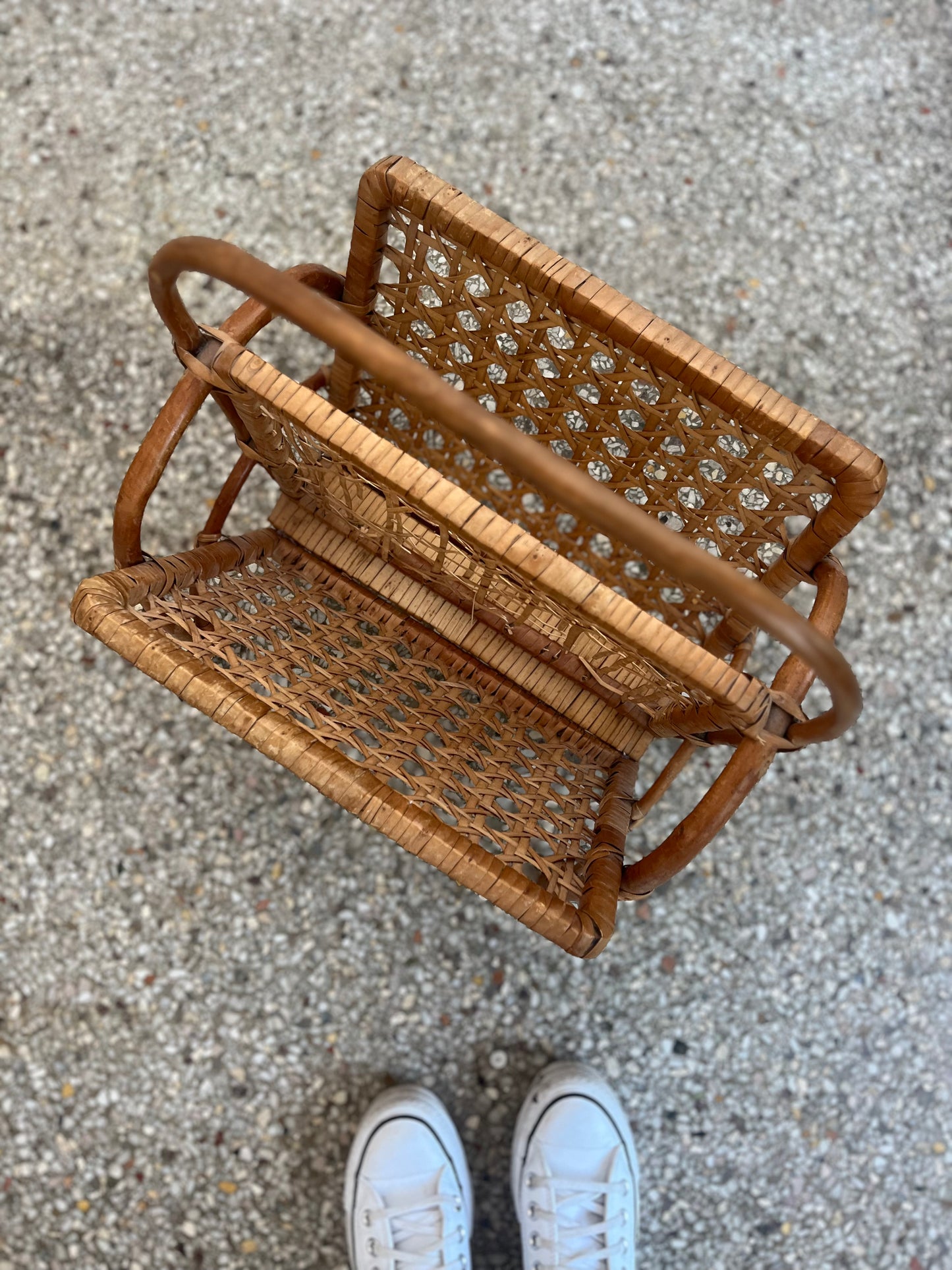 Vintage Rattan magazine holder