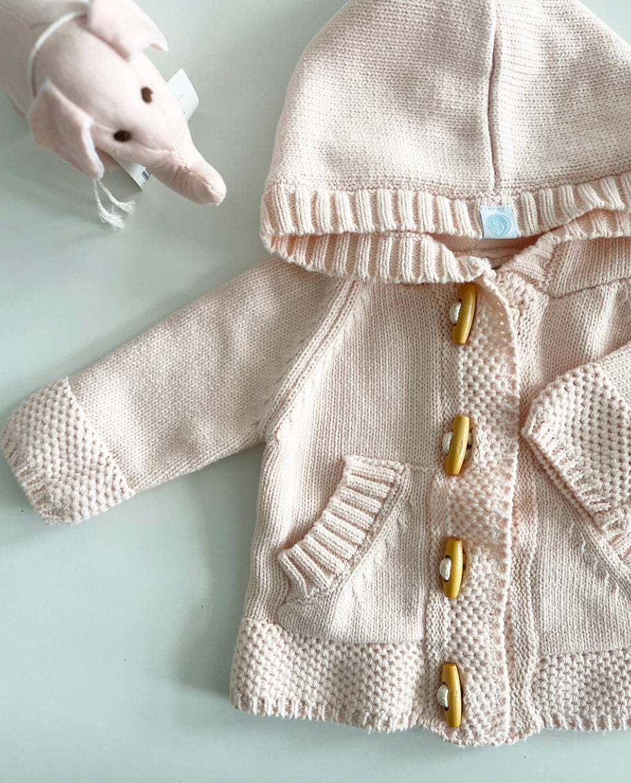 Cotton Toggle Baby Sweater