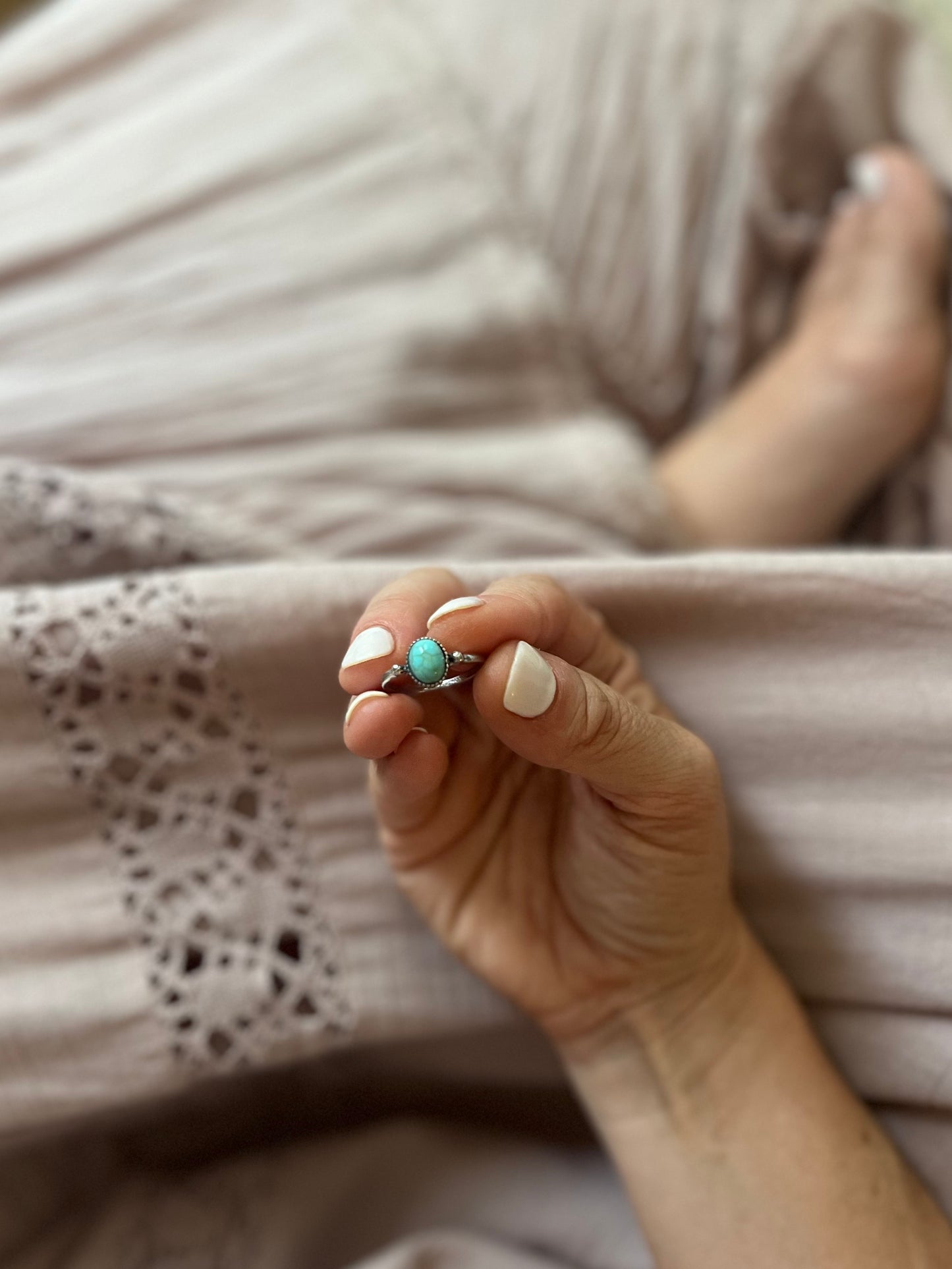 Turquoise ring approx size 6
