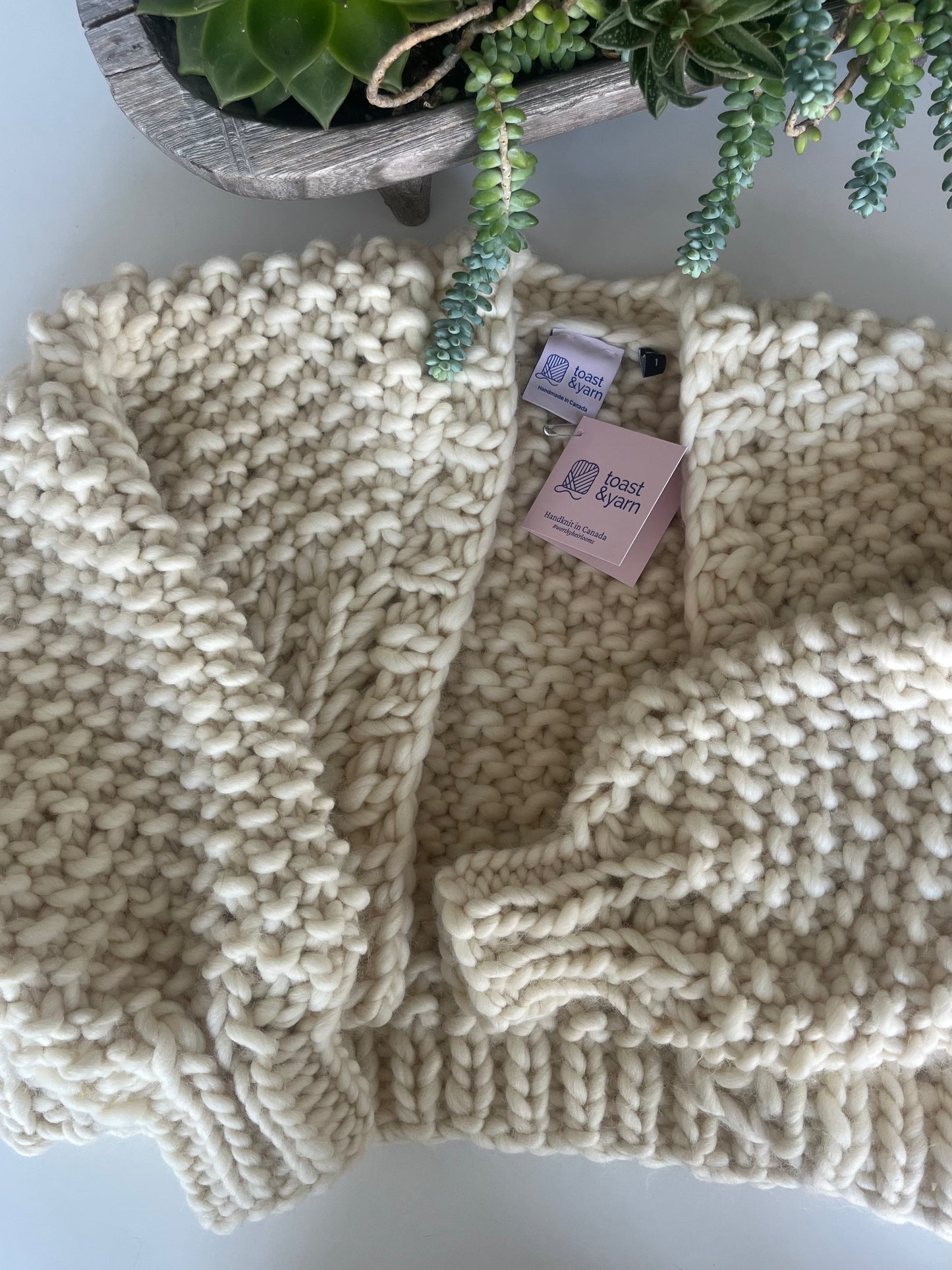 Locally Hand Knit Sweater by Toast n’ Yarn in cream