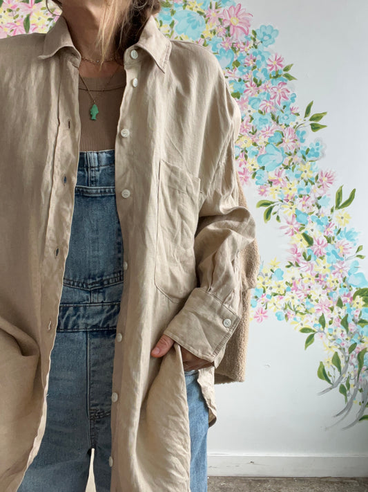 Zara linen blend button up SIZE small