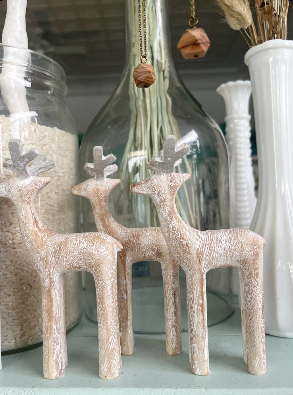 Rustic white washed deer