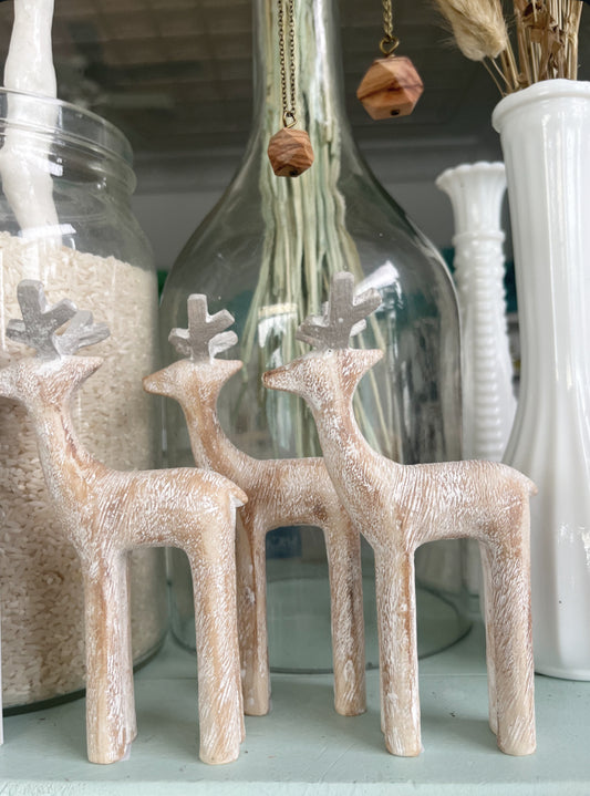 Rustic white washed deer