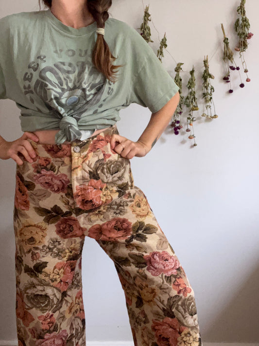 CIDER floral wide leg pants SIZE small