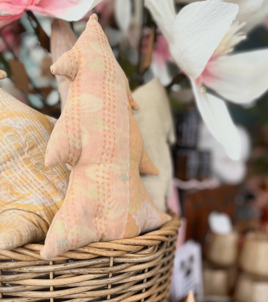 Vintage Inspired kantha mini Christmas tree pillow