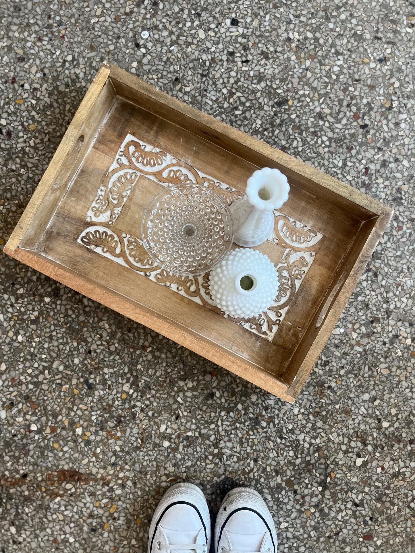 Solid Wooden tray (small stain in centre that can easily be covered up!)
