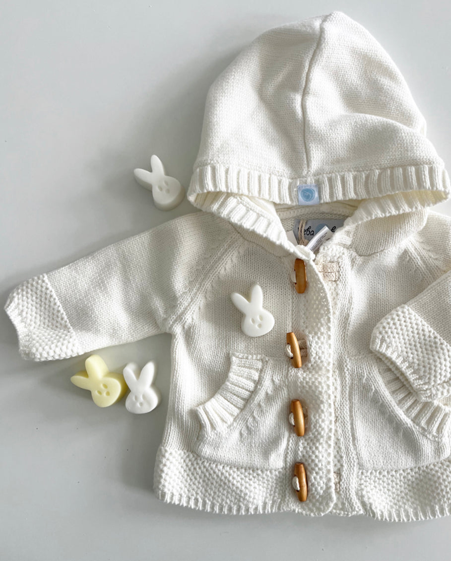 Cotton Toggle Baby Sweater