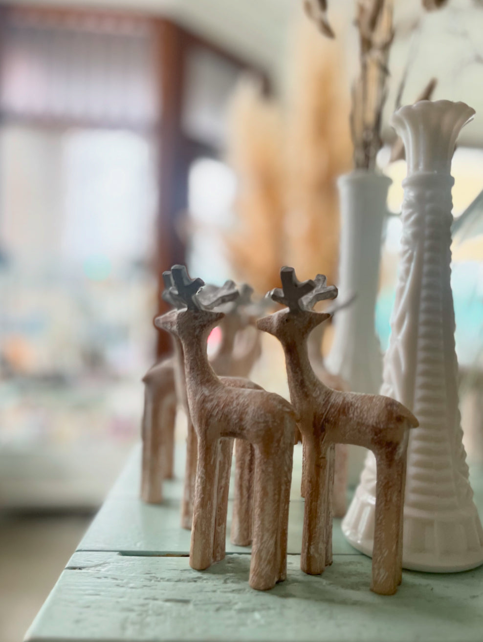 Rustic white washed deer