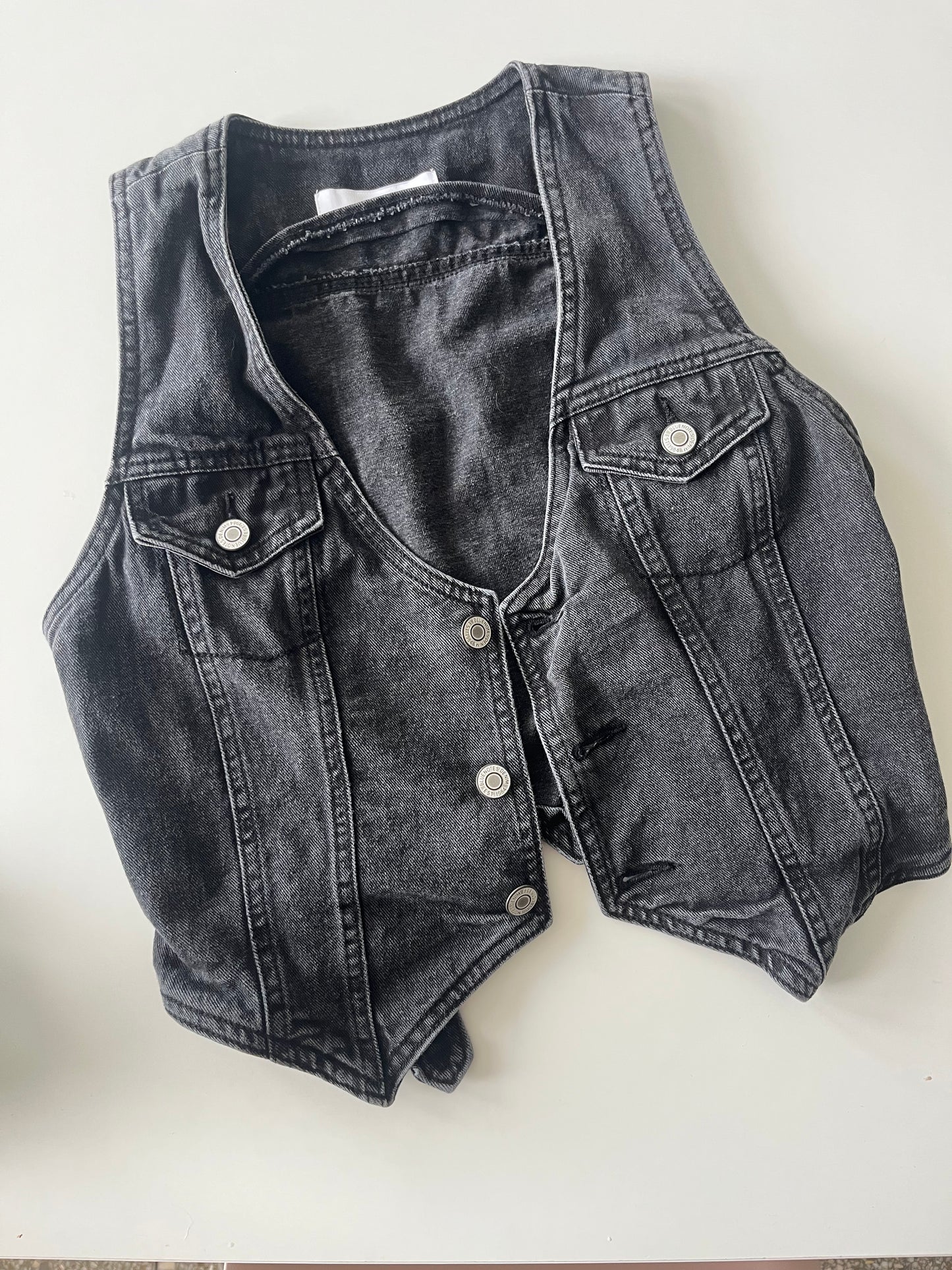 Black denim vest SIZE medium