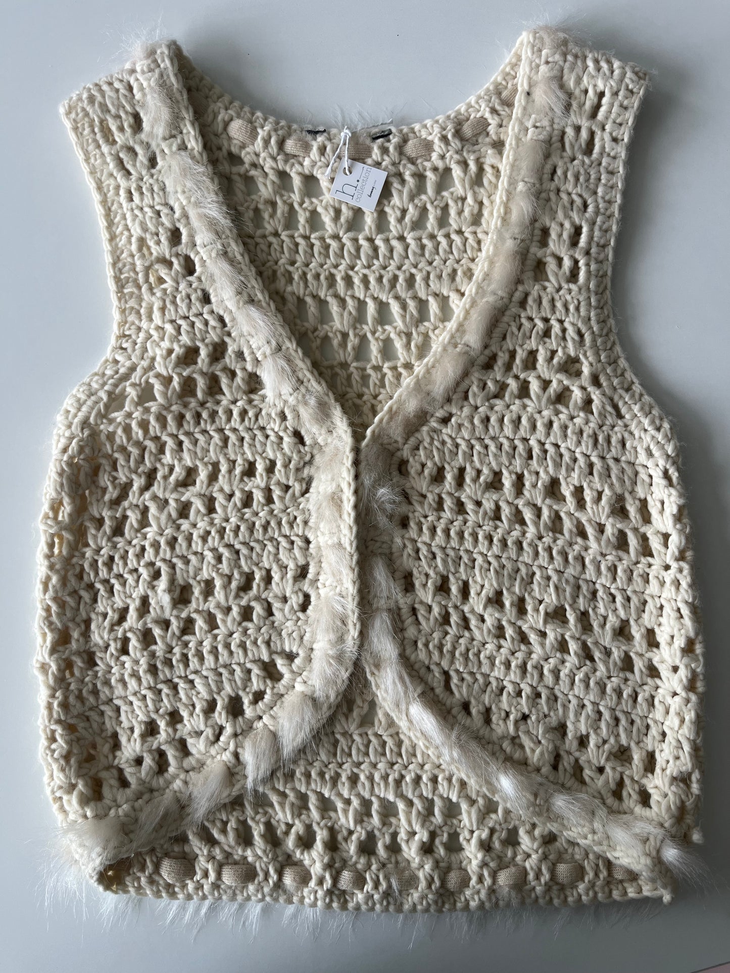 Cream crochet vest NO SIZE