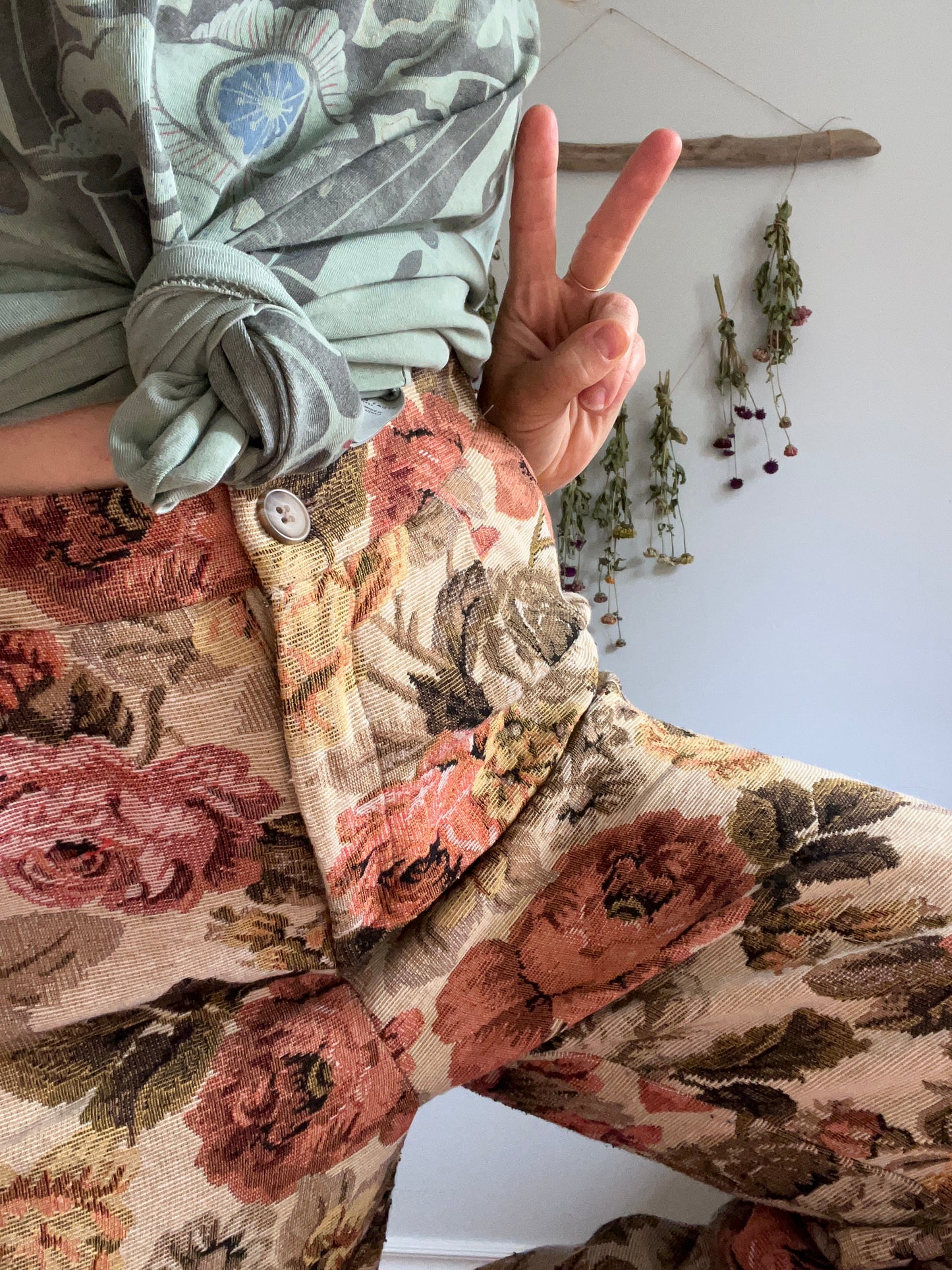 CIDER floral wide leg pants SIZE small