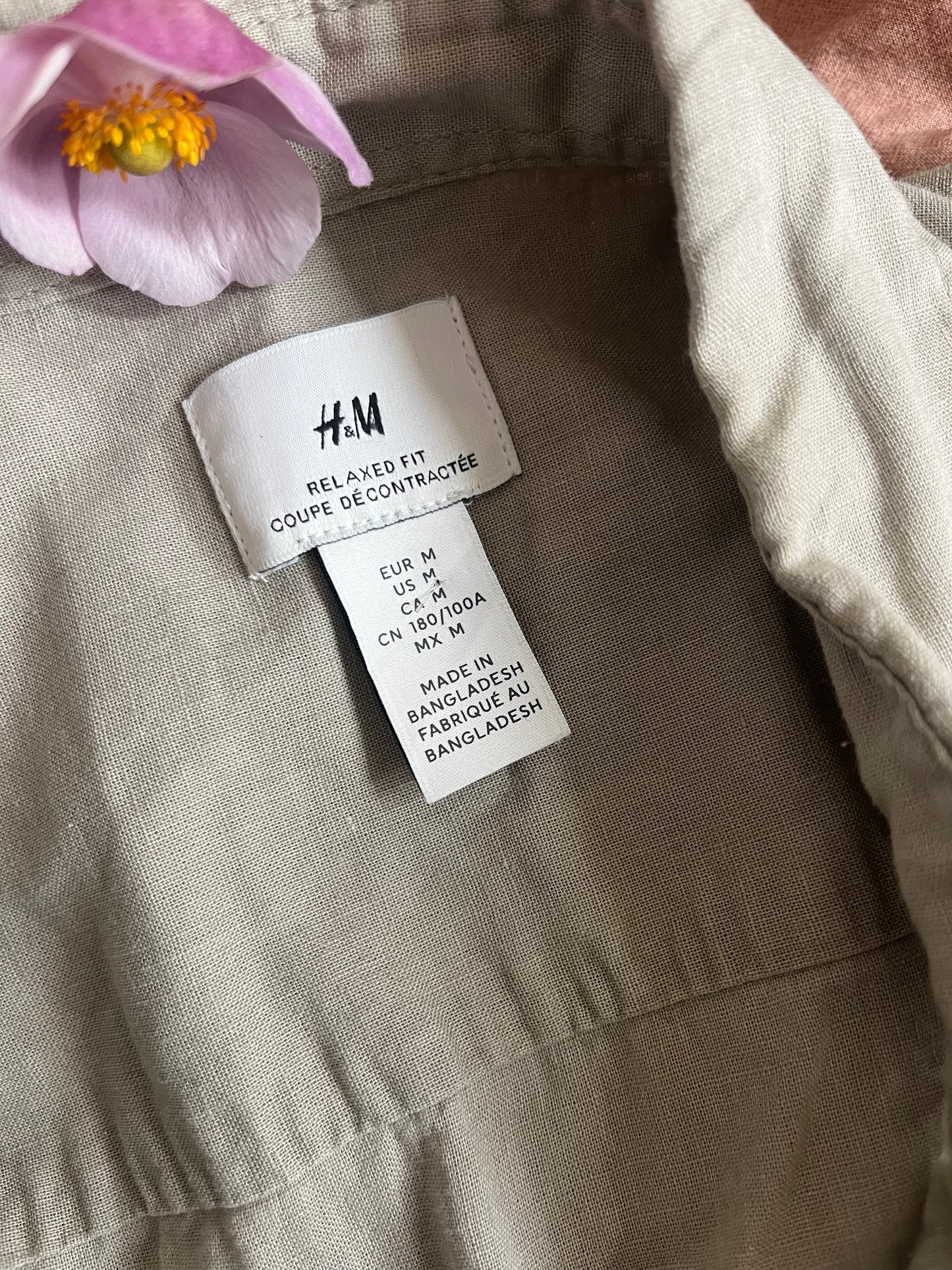 Linen/Cotton blend button up SIZE medium