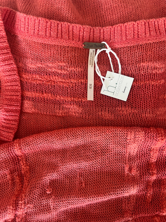 Free People coral cardigan SIZE medium