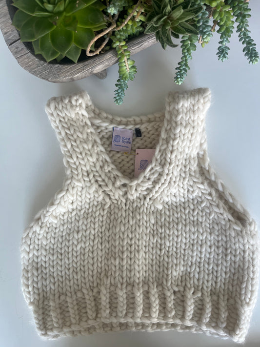 Locally Hand Knit Vest by Toast n’ Yarn in cream