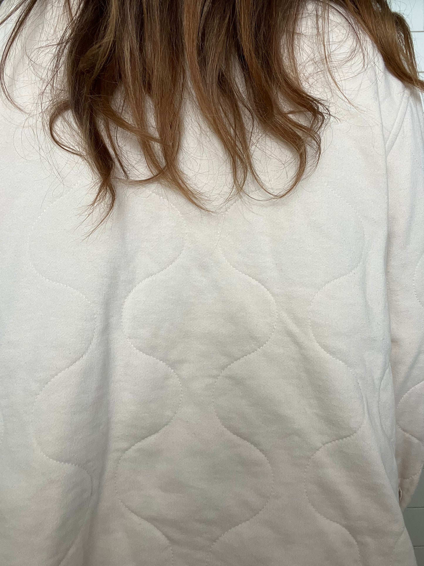 Quilt cream jacket SIZE large (slight tear in wrist)