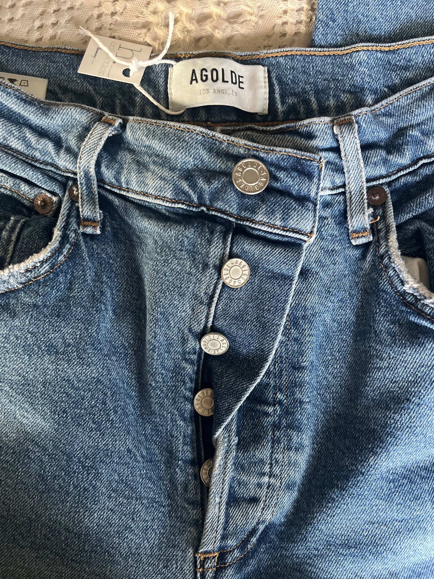 AGOLDE timeless straight leg button up jeans SIZE 27