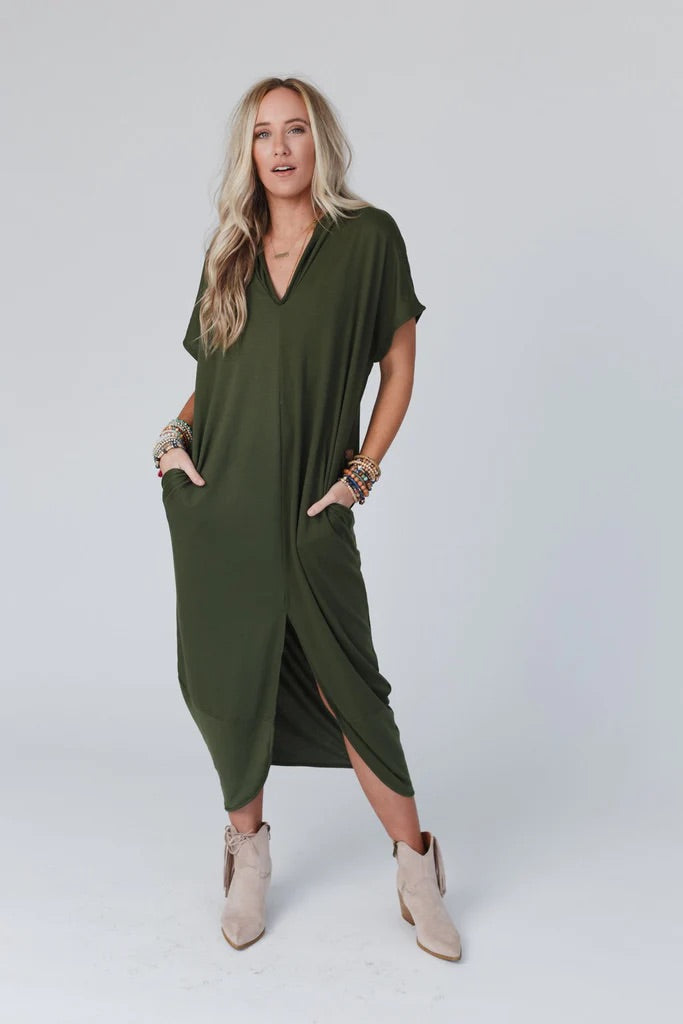 Hooded Green Weekend Dress